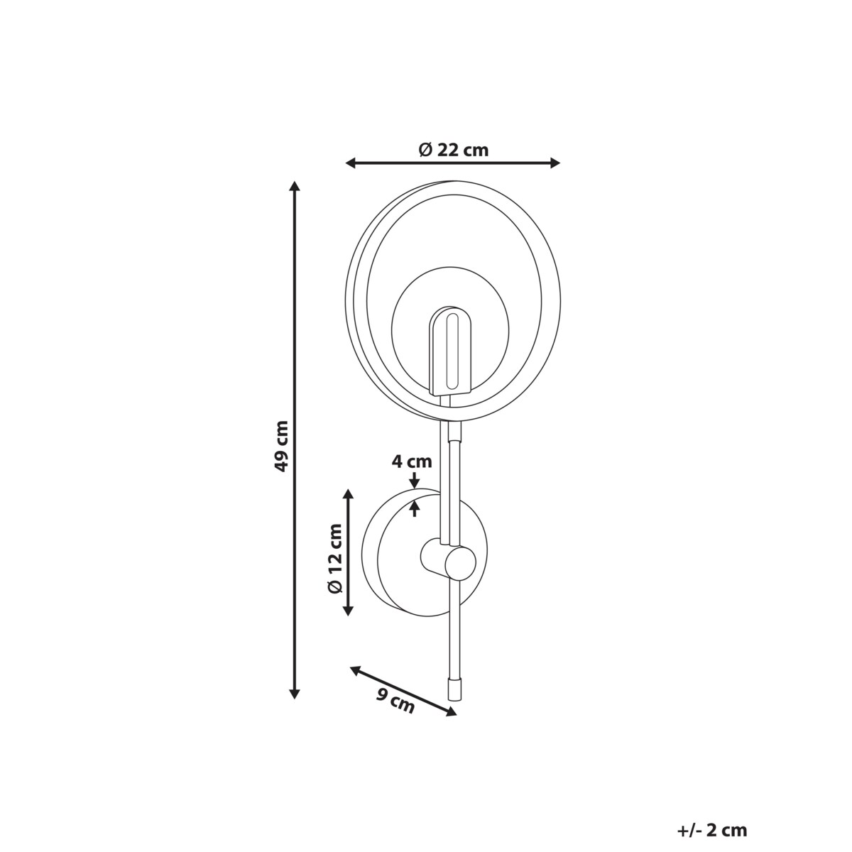 Lampa ścienna LED SAMBRE Metal Złoty Czarny