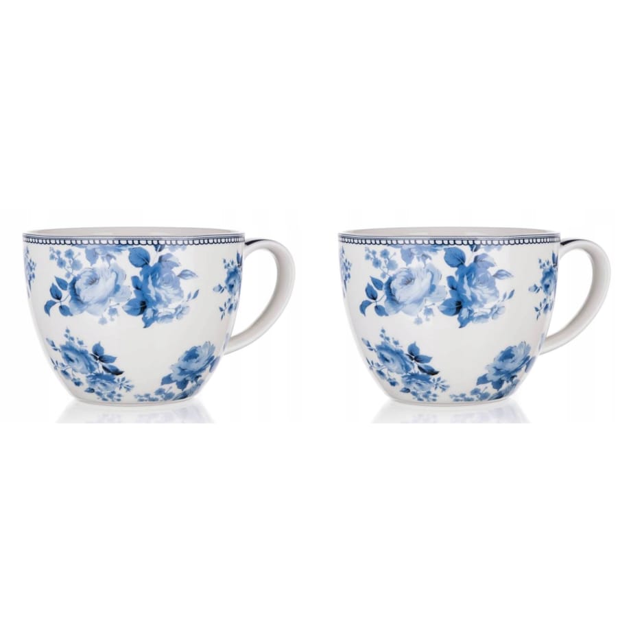 KUBEK CERAMIKA FILIŻANKA w KWIATY 2 x 450 ml banquet na prezent kobiet mamy