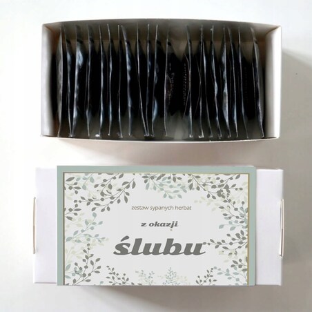 Elegancki i gustowny prezent z okazji ŚLUBU wesela rocznicy z herbatami