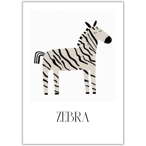 plakat zwierzaki z afryki zebra 21x30 cm