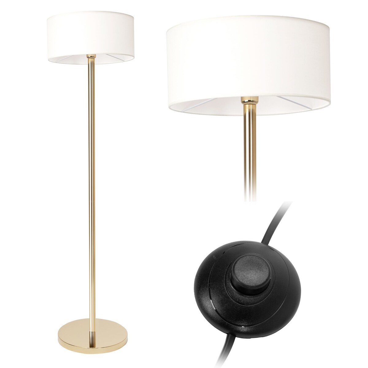 Lampa Podłogowa App966-3F Złoty, Metal