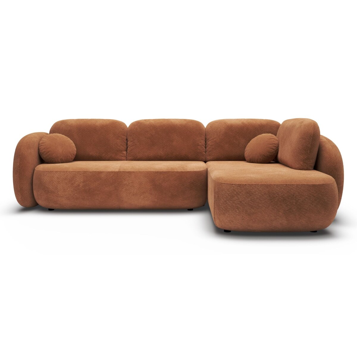 Nowoczesny Narożnik rozkładany OLIVIO II, prawy, pomarańczowy