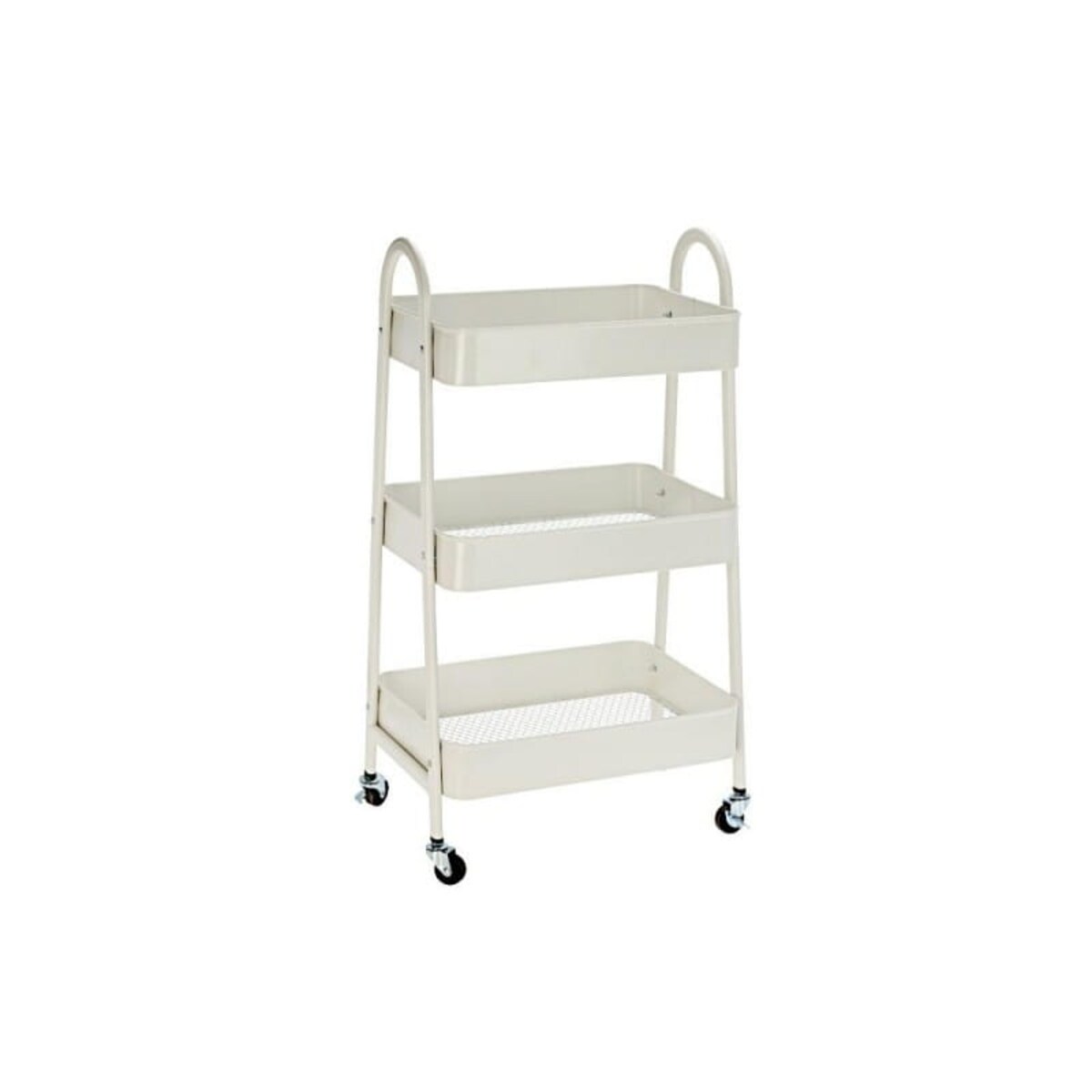 Półka łazienkowa Regał na kółkach Szafka Kuchenna Mobilna Wózek 3 koszyki Biała