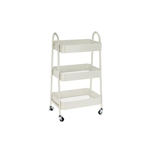 Półka łazienkowa Regał na kółkach Szafka Kuchenna Mobilna Wózek 3 koszyki Biała