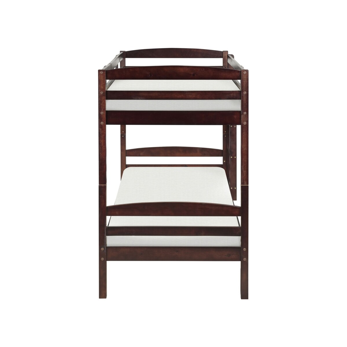 Łóżko piętrowe drewniane 90 x 200 cm ciemne REGAT