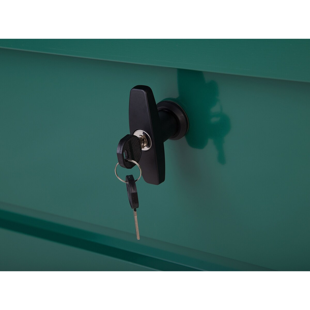 Skrzynia ogrodowa metalowa 600 l zielona CEBROSA