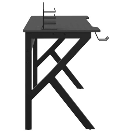 vidaXL Biurko do gier z nogami w kształcie K, czarne, 110x60x75 cm