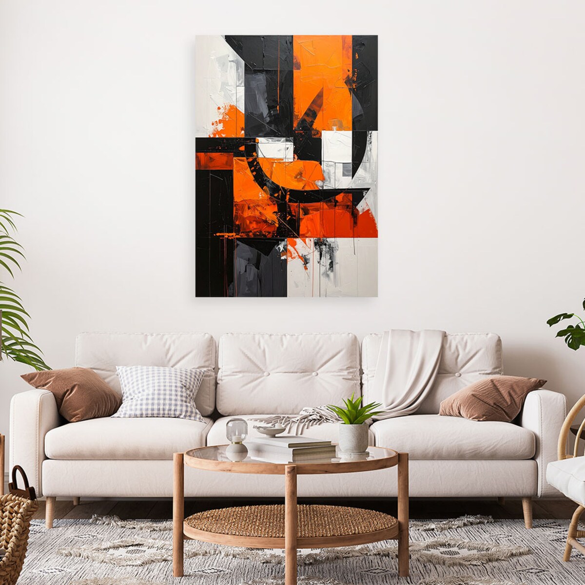 Obraz do salonu biura kuchni, Abstrakcyjne kształty pomarańczowy