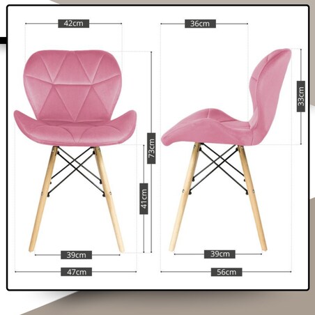 Krzesło Tapicerowane Welurowe Do Jadalni Salonu Pikowane Skandynawskie