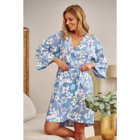 Doctor Nap Niebieski szlafrok damski - XL