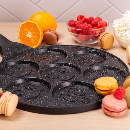 Marmurowa patelnia do pancakes naleśników jajek BUŹKI MINKI EMOTKI KAMILLE