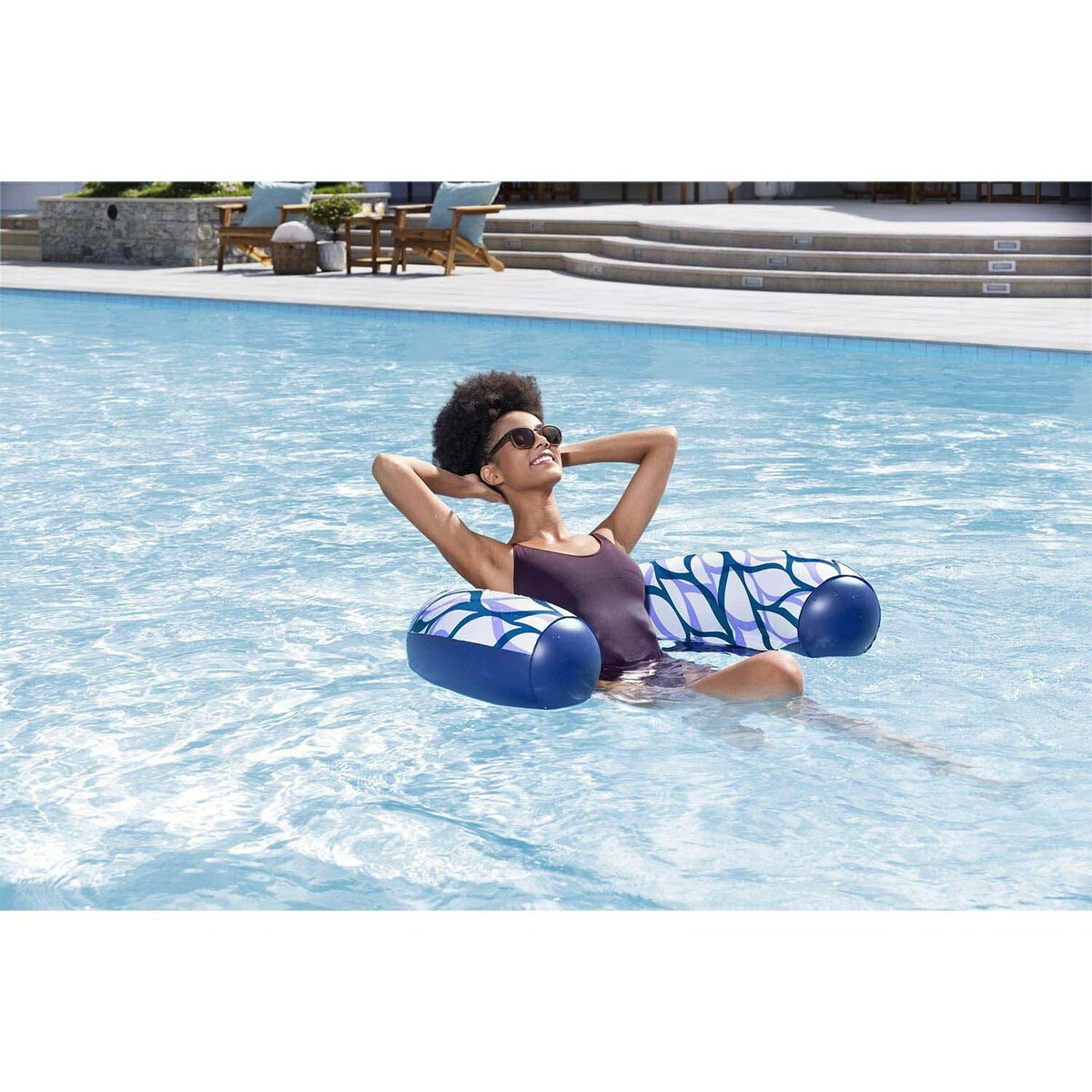 Dmuchany fotel do pływania Bestway 43922 materac plażowy wodny 119x67.5 cm