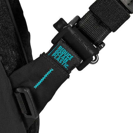 Plecak antykradzieżowy na jedno ramię Pacsafe ECO 12L - czarny z econylu