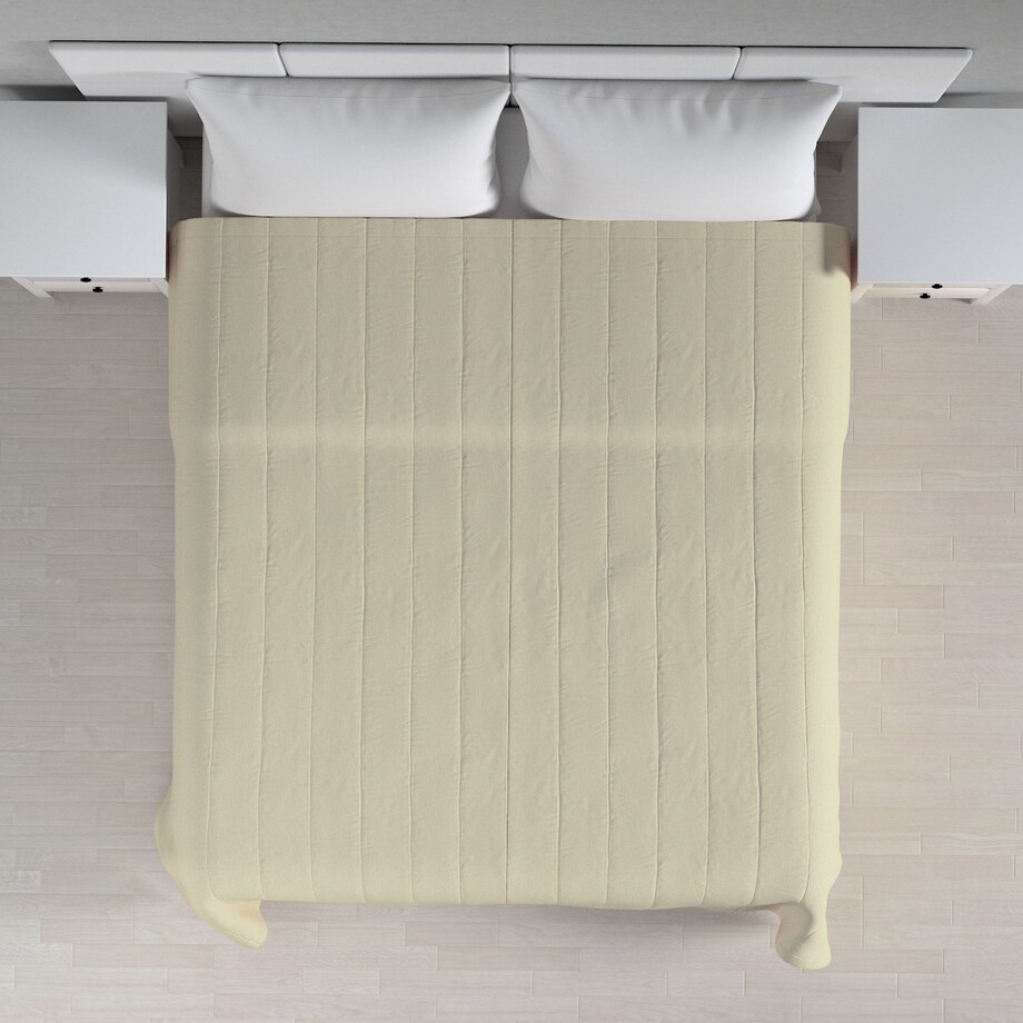 Narzuta pikowana w pasy 260x210 kremowy szenil