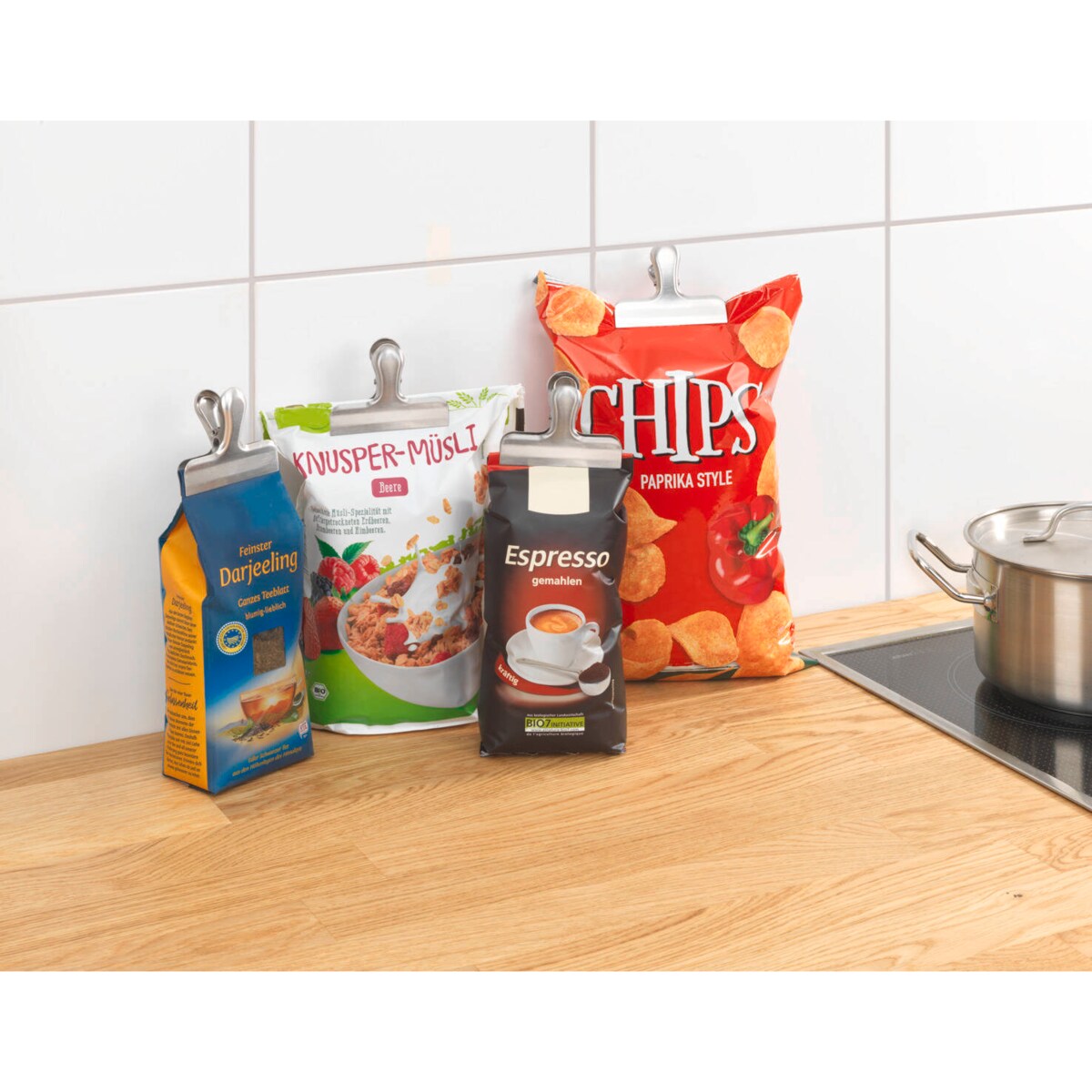 Zestaw klipsów kuchennych ze stali nierdzewnej, 10 szt.