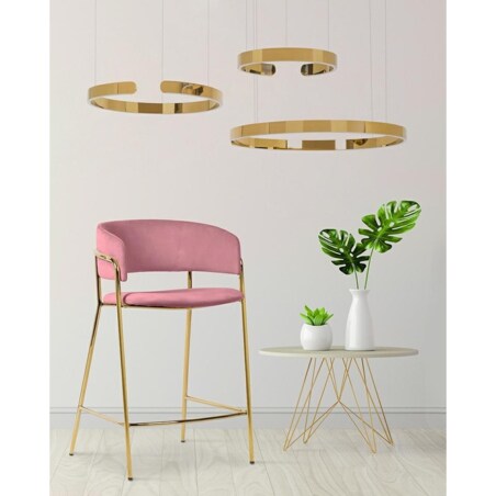 Krzesło Delta 65 KH1301100123 z welurowym siedziskiem różowe