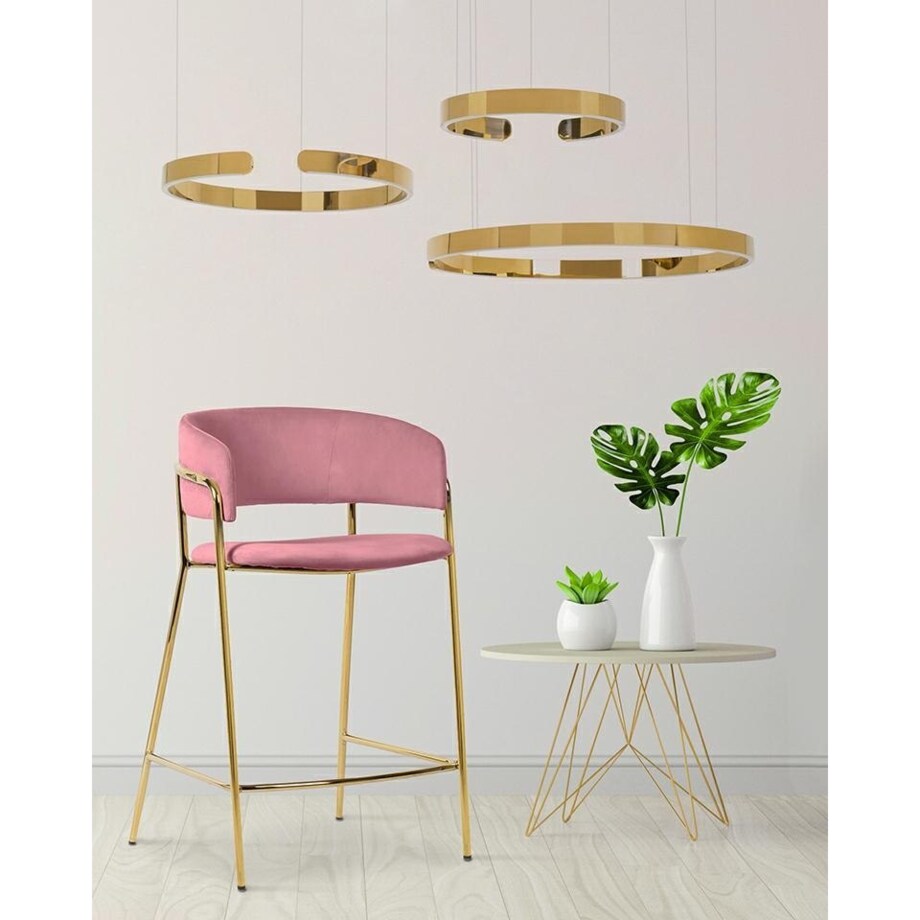 Krzesło Delta 65 KH1301100123 z welurowym siedziskiem różowe