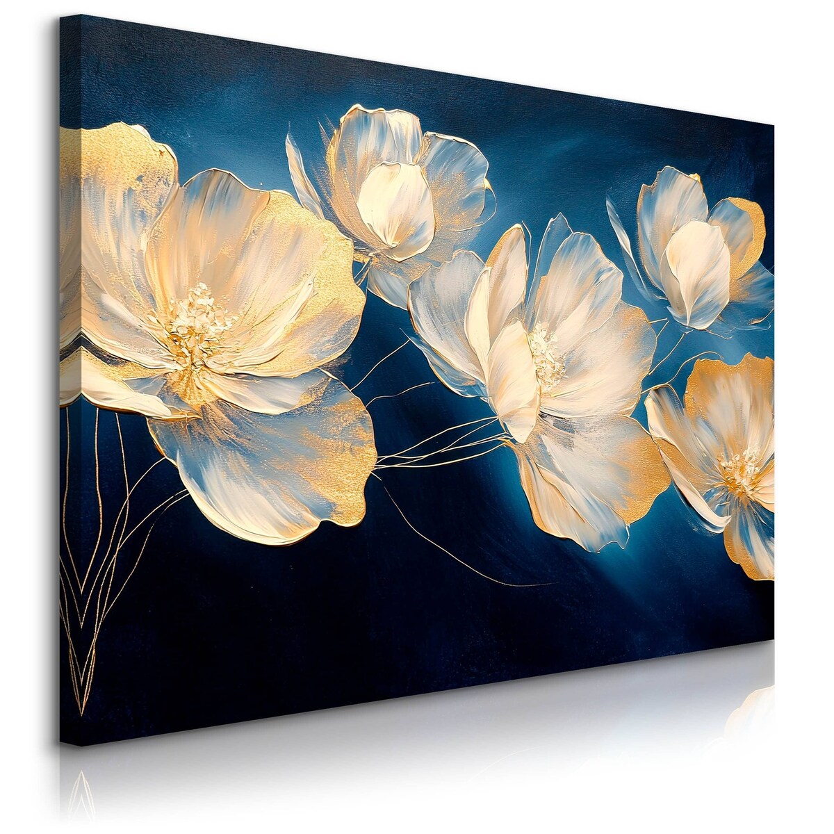 Obraz Do Salonu Sypialni Kremowe Kwiaty Styl Glamour Abstrakcja 120x80cm