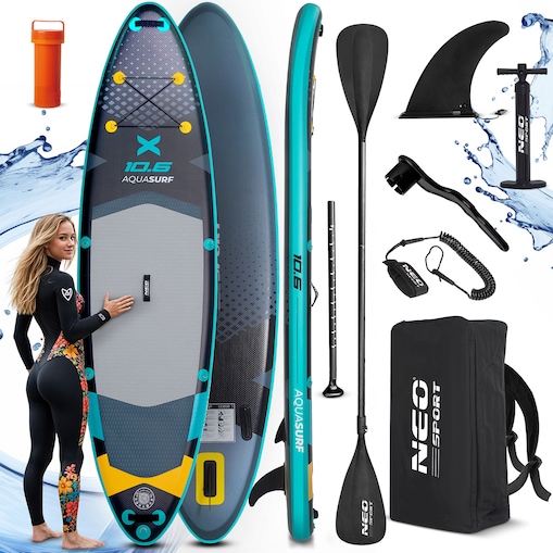 Deska SUP do pływania Neo-Sport stand up paddle Aquasurf 320cm pompowana zestaw