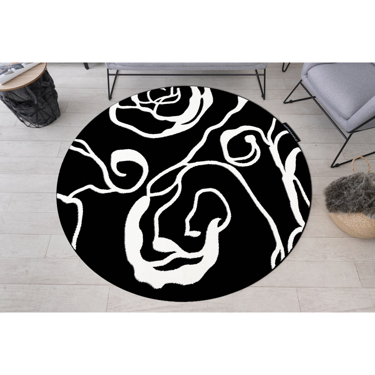 Dywan HAMPTON Rosa koło róża, kwiaty koło 200 cm