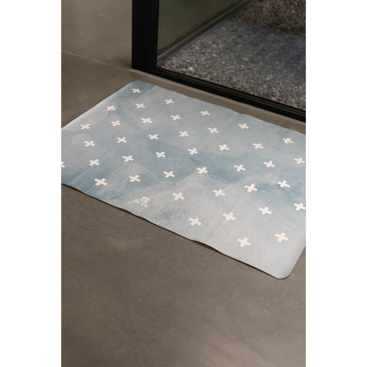 Mata Ochronna OLYA KIDS wzór CROSS AZURE 95x125cm