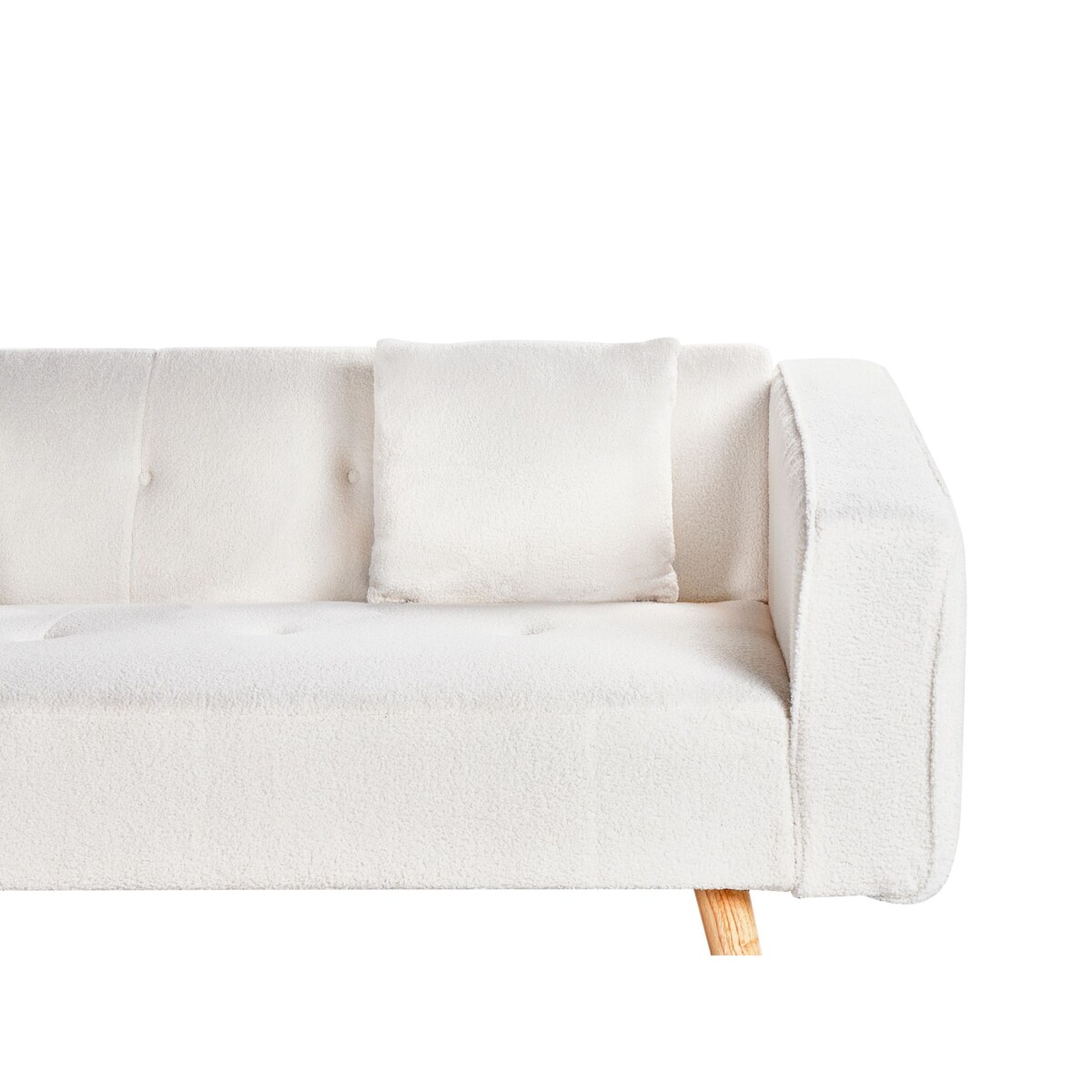 Sofa narożna VADSO Boucle Złamana biel dla 4 osób Prawostronny