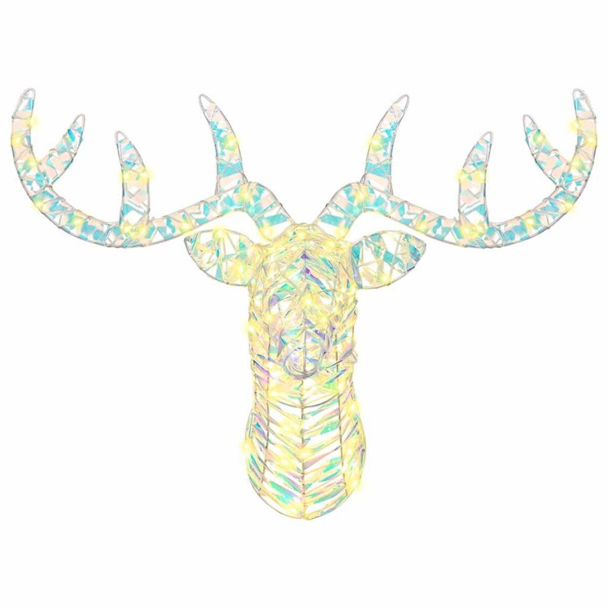 vidaXL Renifer ciągnący sanie z 140 diodami LED Ciepła biel 60 cm PET