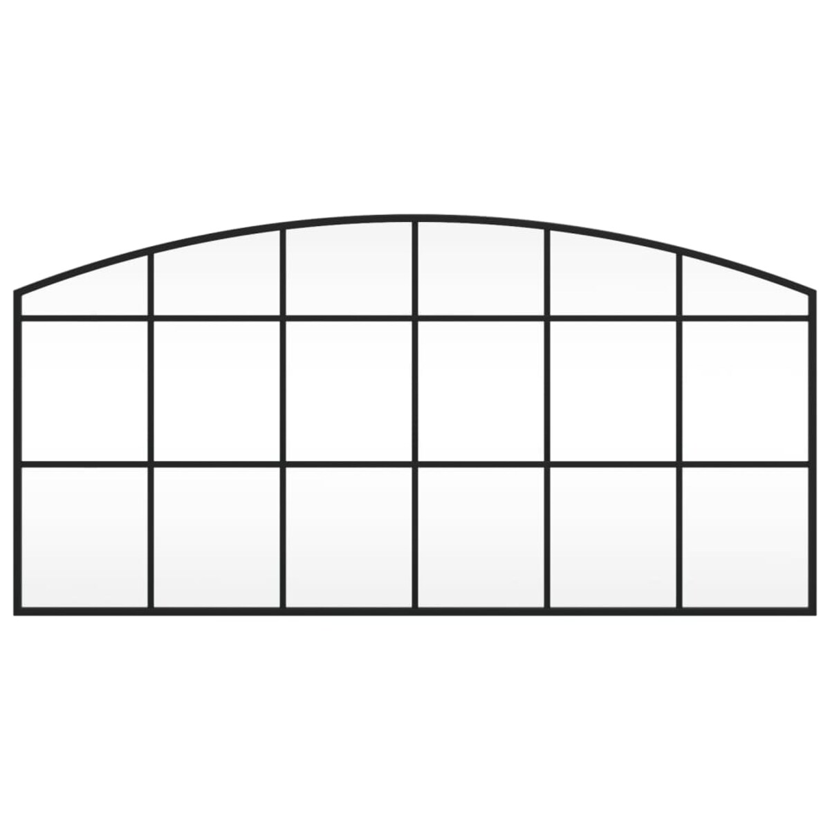 vidaXL Lustro ścienne, czarne, 100x50 cm, zakończone łukiem, żelazo