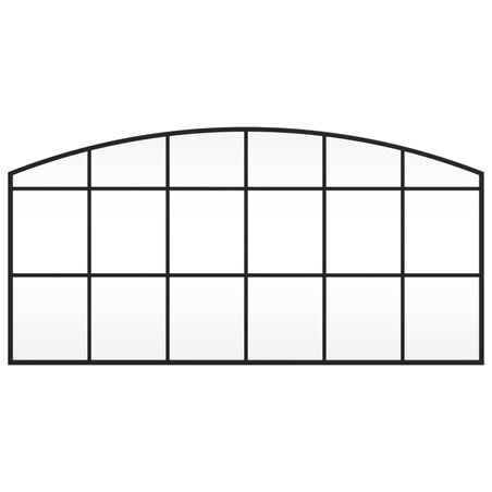 vidaXL Lustro ścienne, czarne, 100x50 cm, zakończone łukiem, żelazo