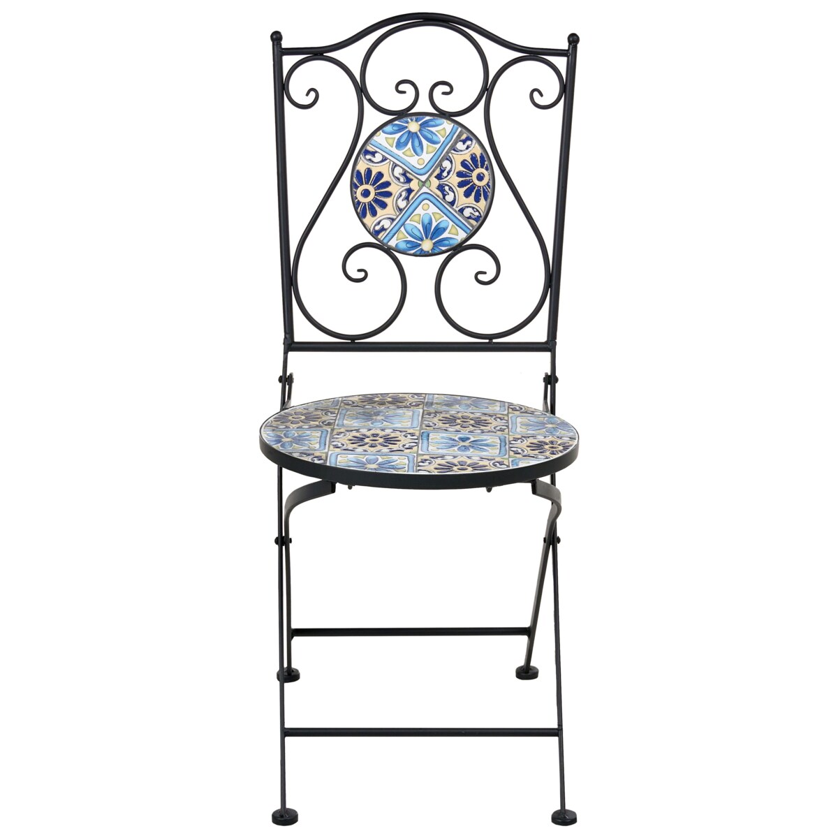 Zestaw 2 krzeseł ogrodowych AGGIUS Składane Metal Czarny