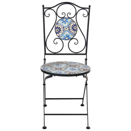 Zestaw 2 krzeseł ogrodowych AGGIUS Składane Metal Czarny