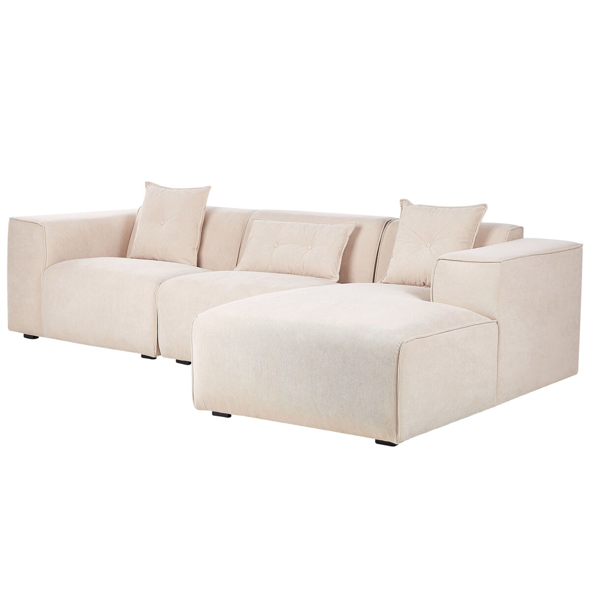 Narożnik sztruksowy lewostronny beżowy DOLVA