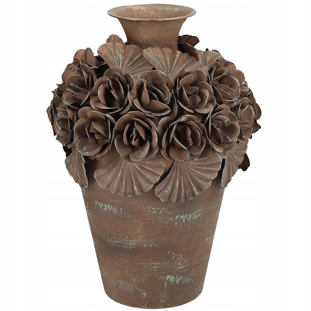 WAZON NA BUKIET KWIATY LOFT BRĄZOWY 30cm DO SALONU DOMU BOHO RETRO LOFT