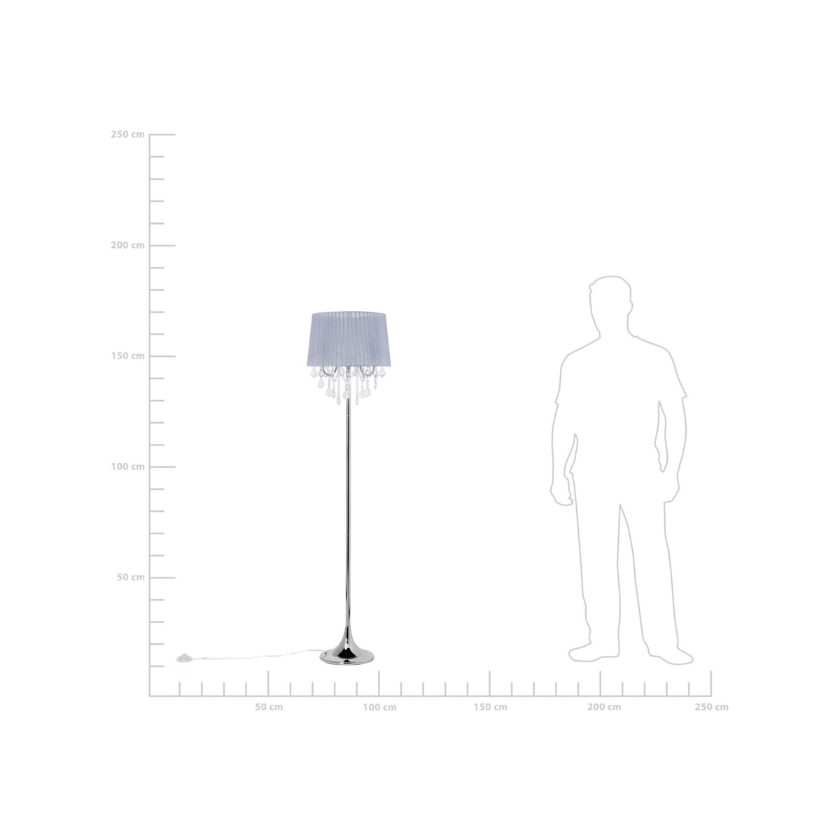 Lampa podłogowa metalowa szara EVANS