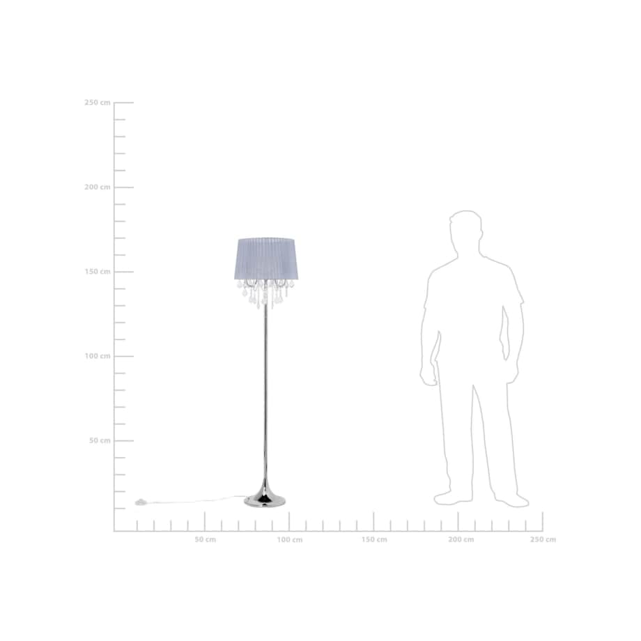 Lampa podłogowa metalowa szara EVANS