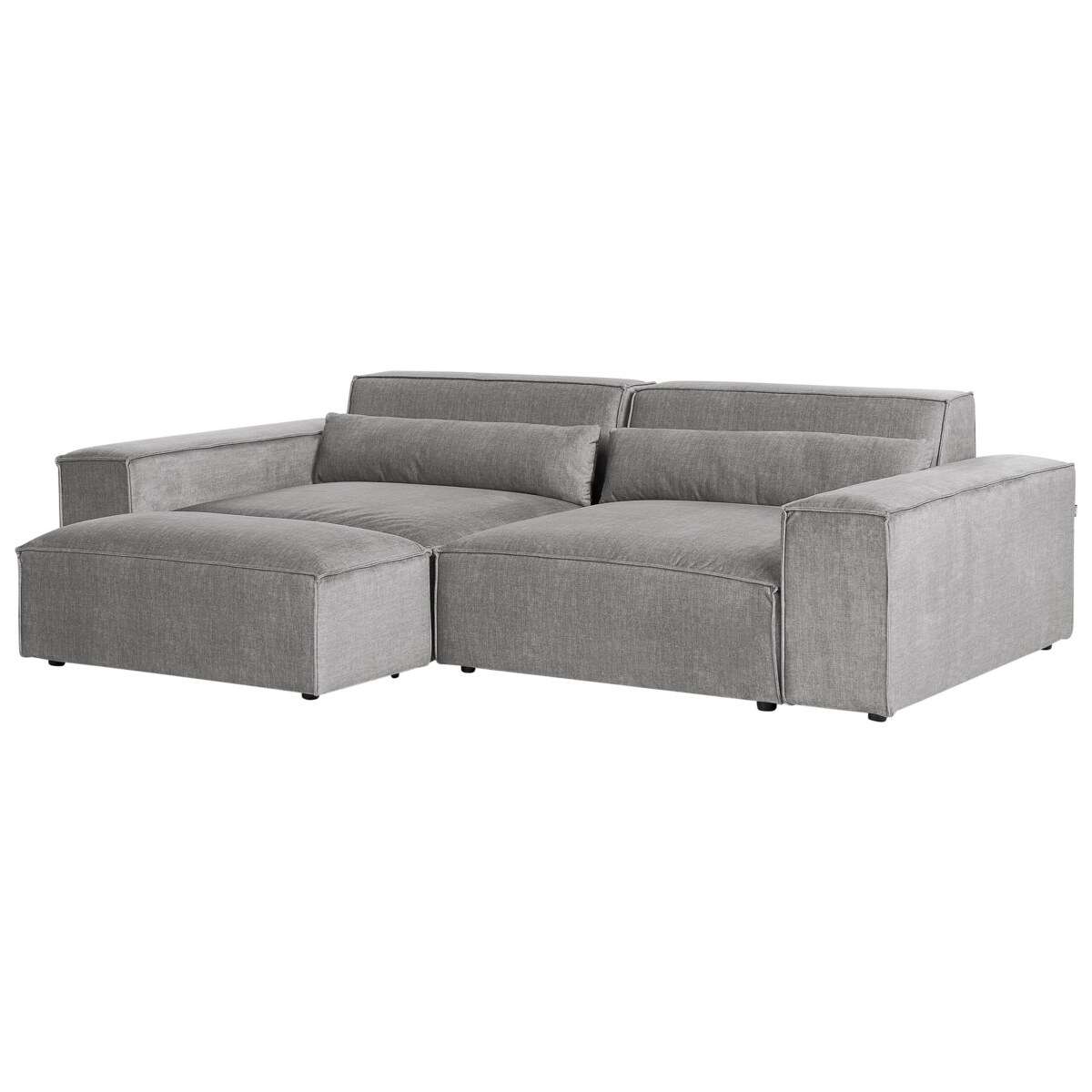 Sofa modułowa 2-osobowa z otomaną szara HELLNAR