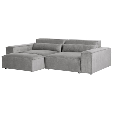 Sofa modułowa 2-osobowa z otomaną szara HELLNAR