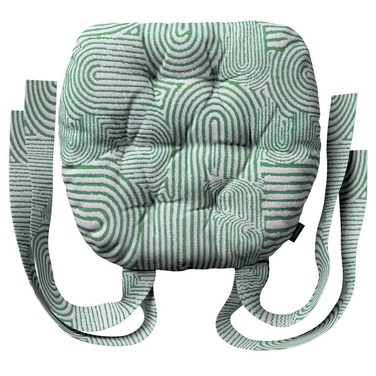 Poduszka na krzesło Marcin, miętowe łuki na kremowym tle, 40 x 37 x 8 cm, Cosy Home