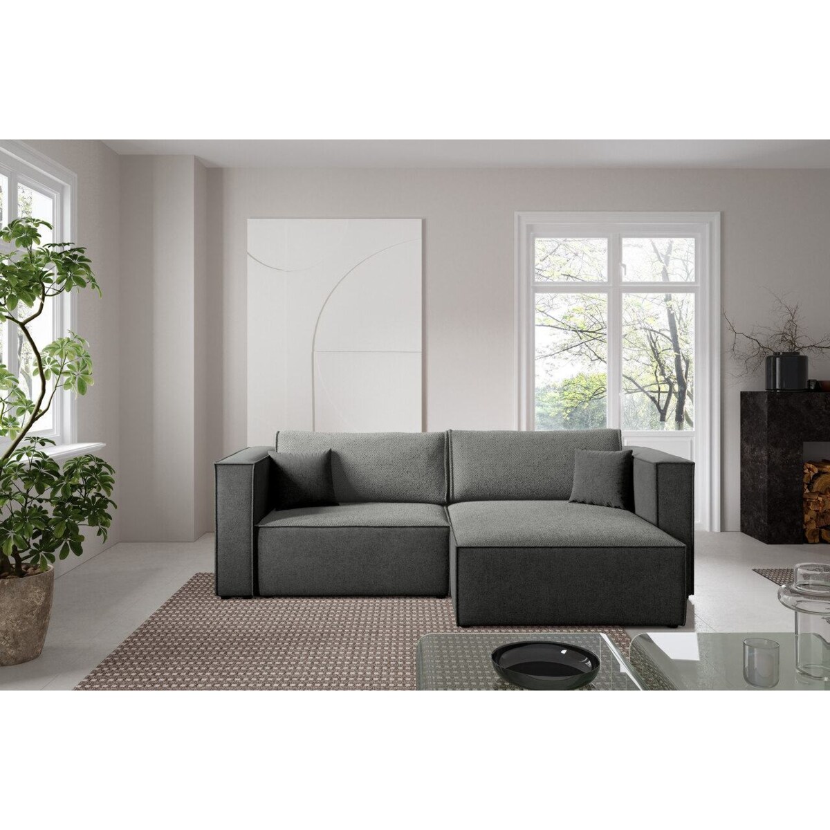 Narożnik KEYMON z funkcją spania Kolor: Dunbar 35 / Sicuro 75