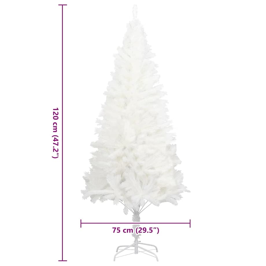 vidaXL Sztuczna choinka z realistycznymi igłami, biała, 120 cm
