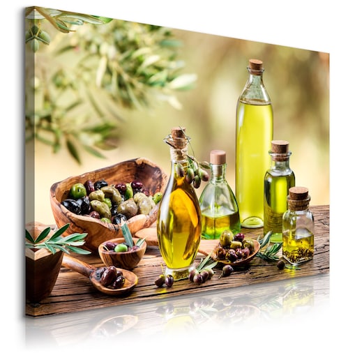 Obraz Na Płótnie Oliwa z oliwek przyprawami 70x50cm
