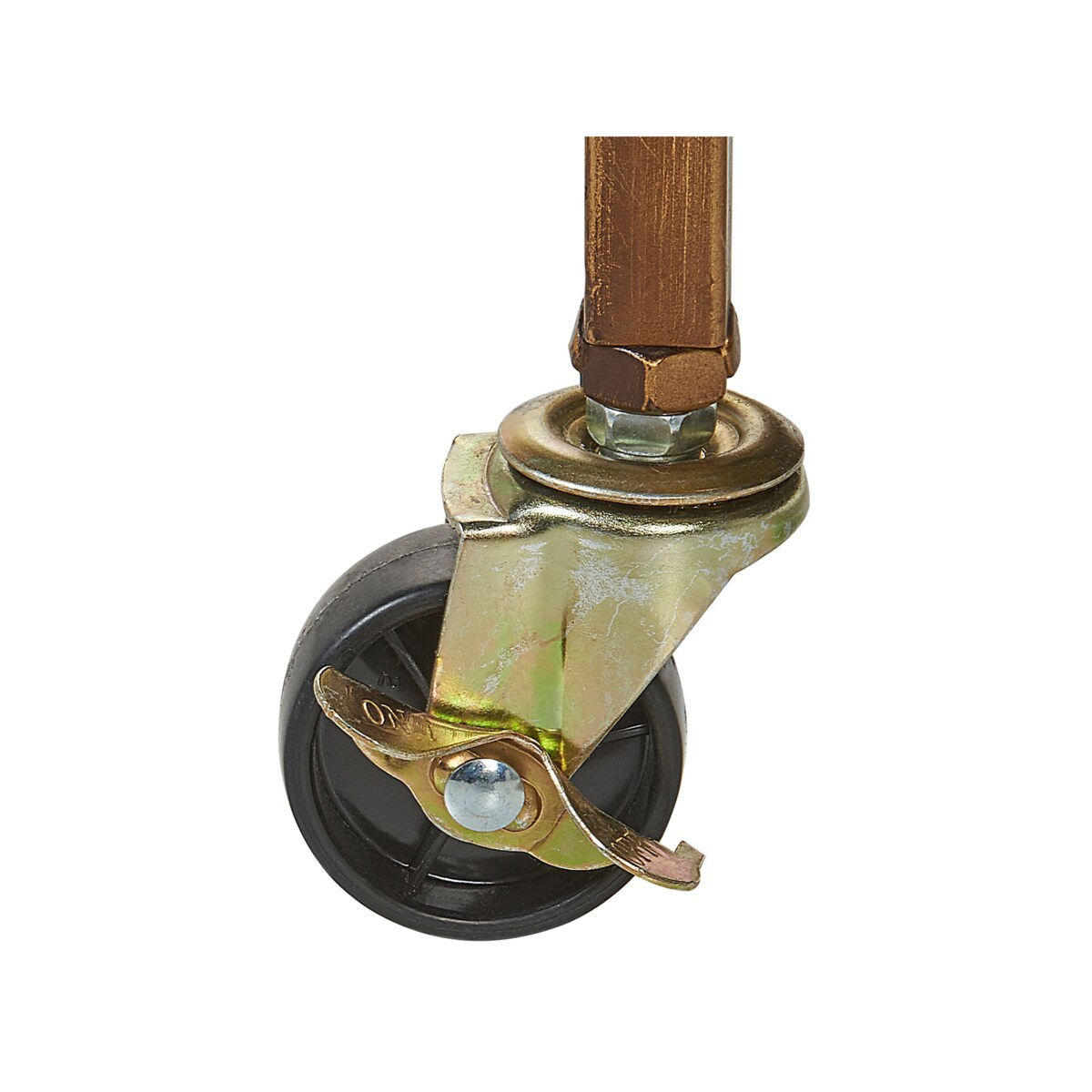 Metalowy wózek kuchenny 2-poziomowy z lustrzanym blatem złoty LARINO