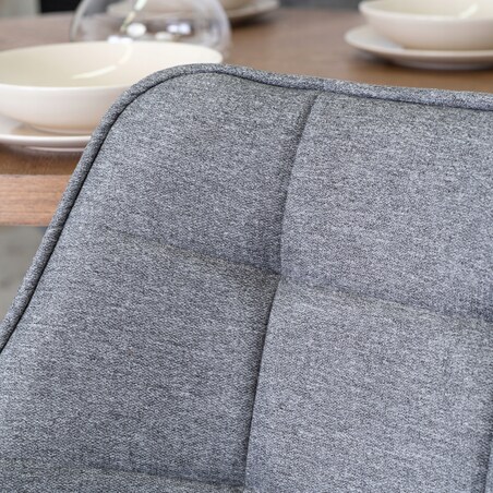 Krzesło Tapicerowane Do Jadalni Kuchni Salonu Obrotowe 360 Szare LUNA 2