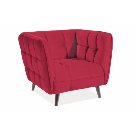 Fotel do salonu CASTELLO VELVET 1 bordowy