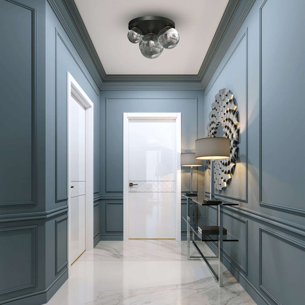 Loftowa lampa sufitowa Reflex szklane kule przydymione