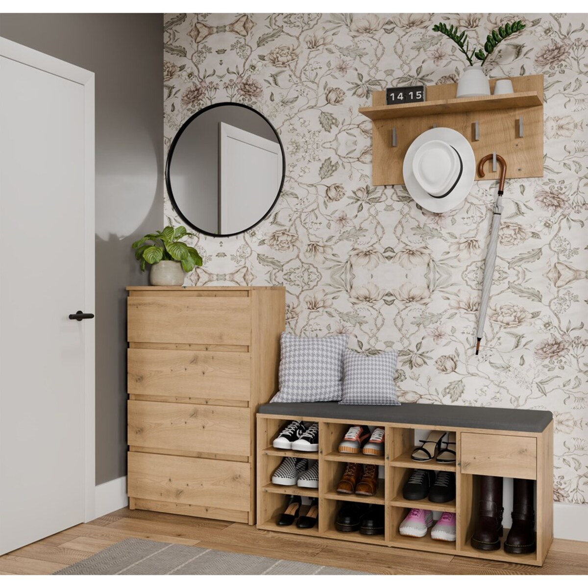 Szafka Na Obuwie Buty Otwarta TALLIN DĄB ARTISAN Do Przedpokoju