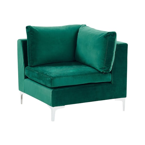 Moduł narożny welurowy zielony EVJA