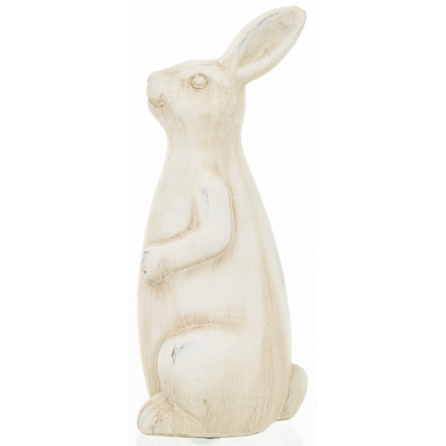 Dekoracja - beżowa ceramiczna figurka królika 24x10x10 cm small