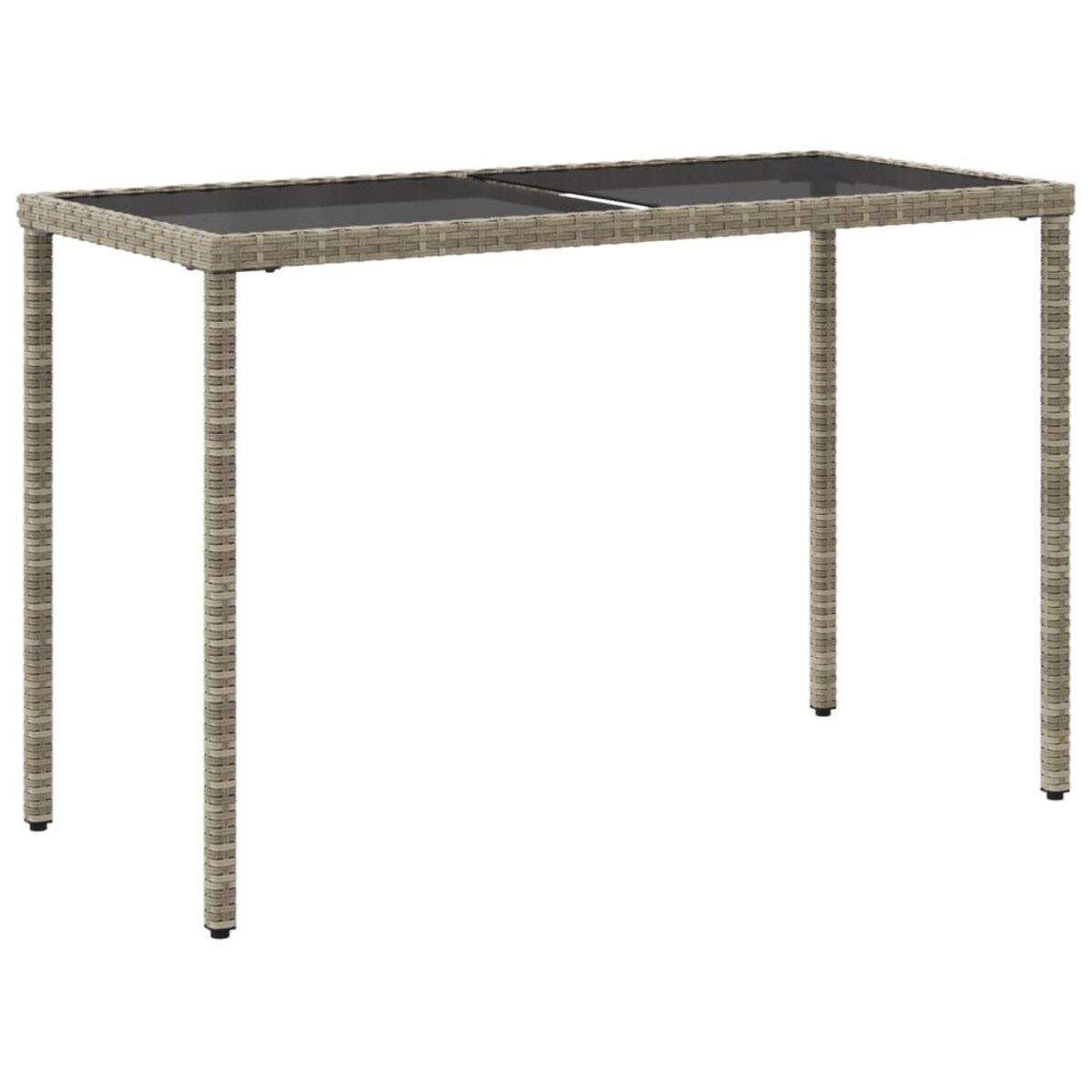 vidaXL Stół ogrodowy ze szklanym blatem, jasnoszary, 115x54x74 cm