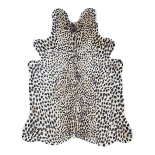 Dywan ze sztucznego futra w cętki 130 x 170 cm beżowo-czarny OSSA